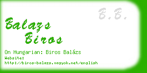 balazs biros business card